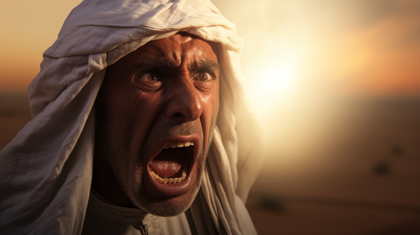 Angry Arab with Desert Light