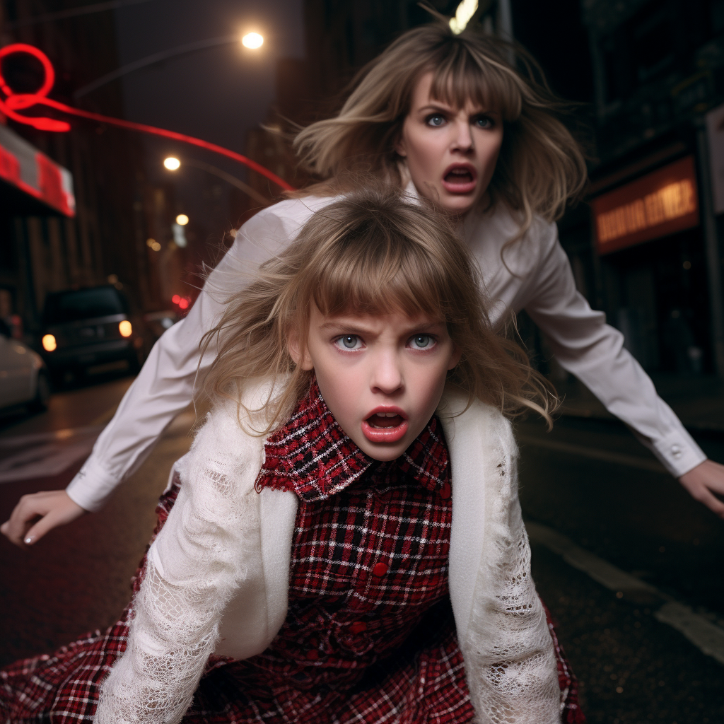 Taylor Swift pushing little girl in anger