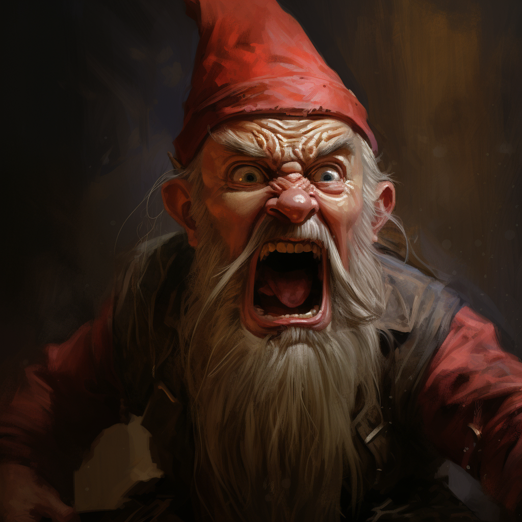 Angry gnome face rage