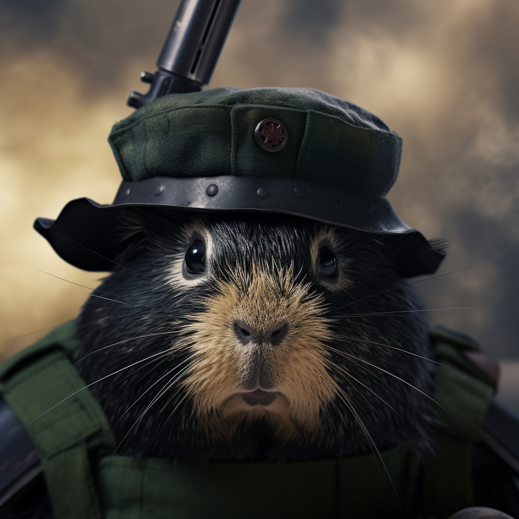 Angry guinea pig soldier image