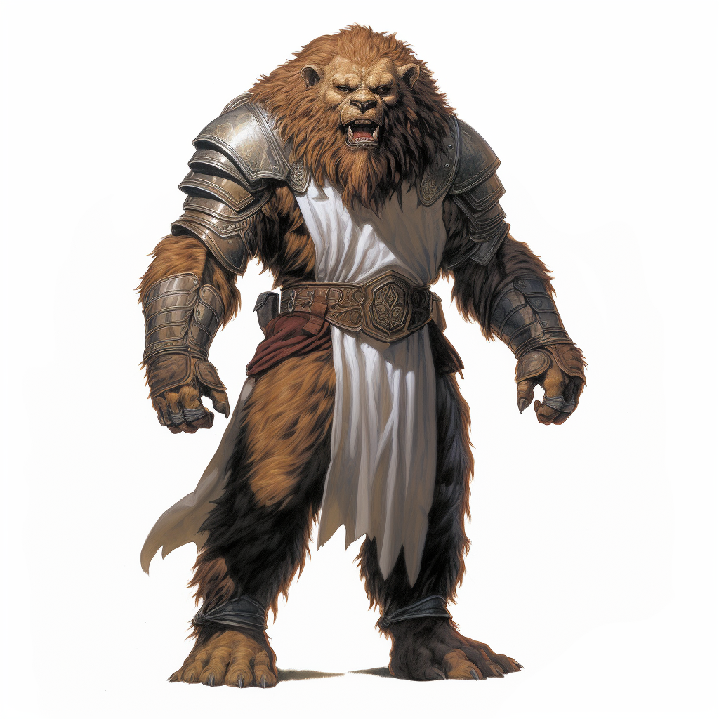 Angry bugbear illustration on white background