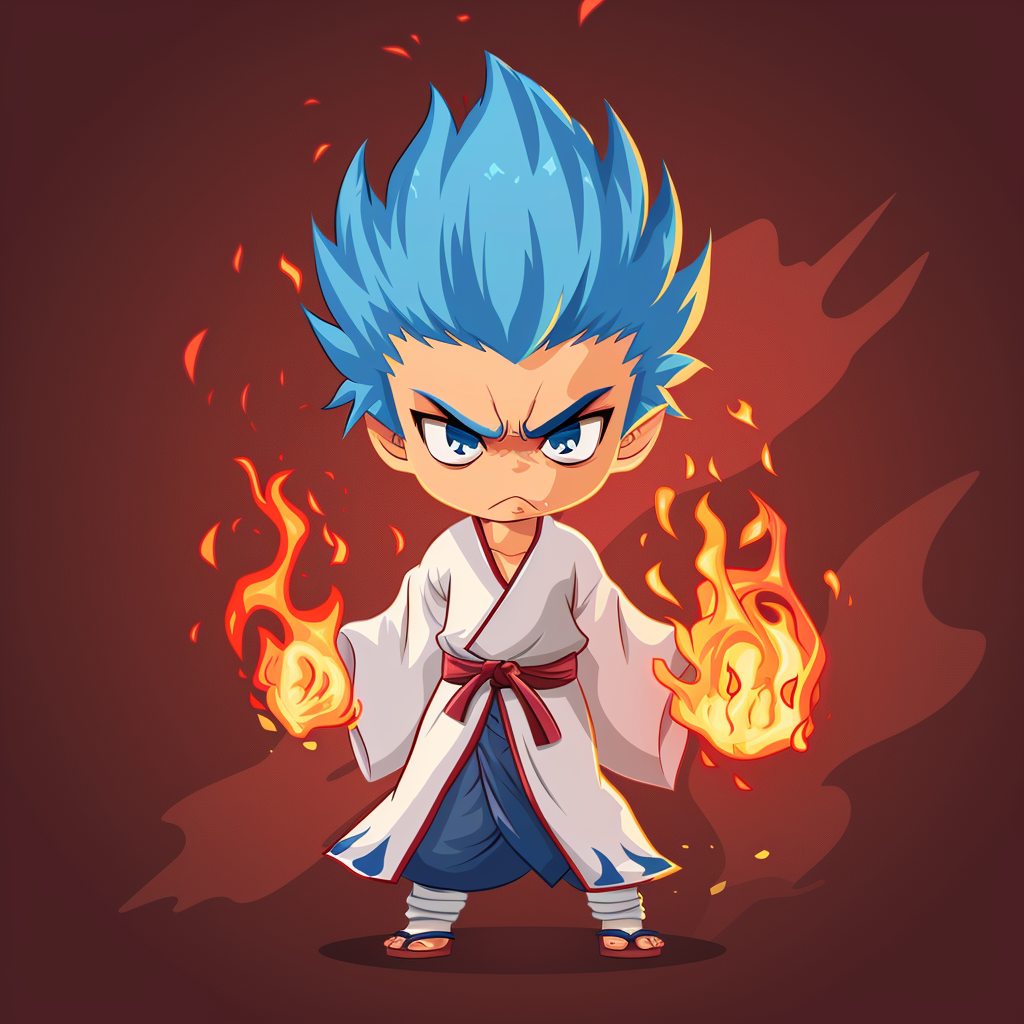 Anime Chibi Angry Fire Mage