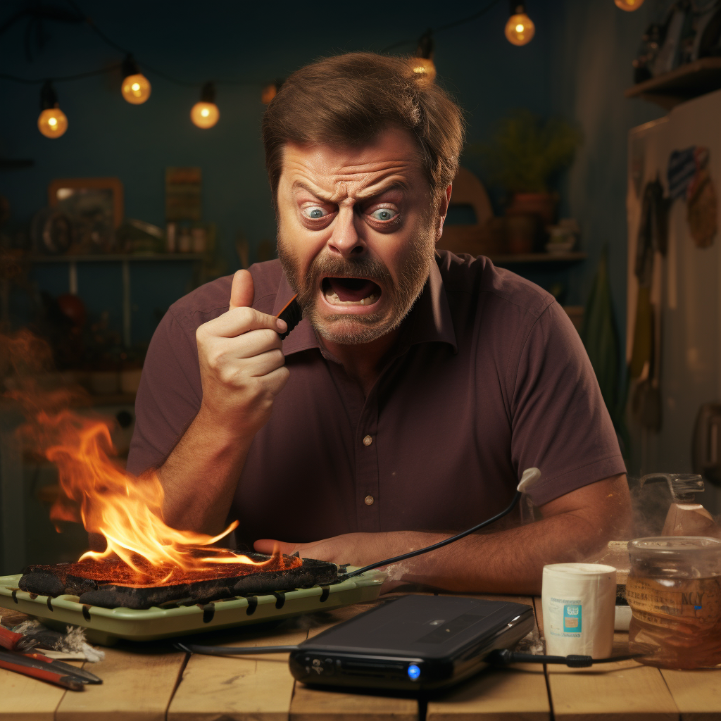 Nick Offerman Angry on Phone Call