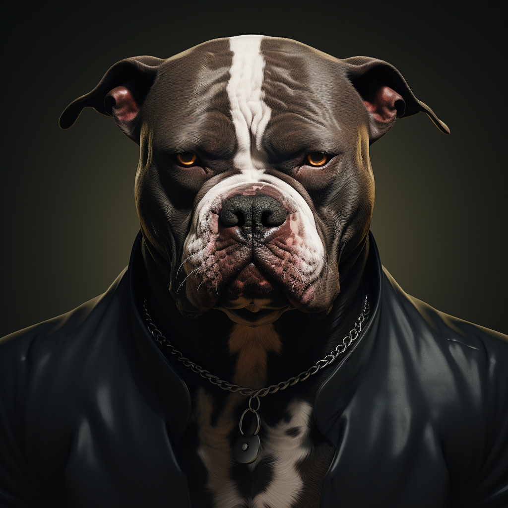 Angry pitbull showing fierce expression