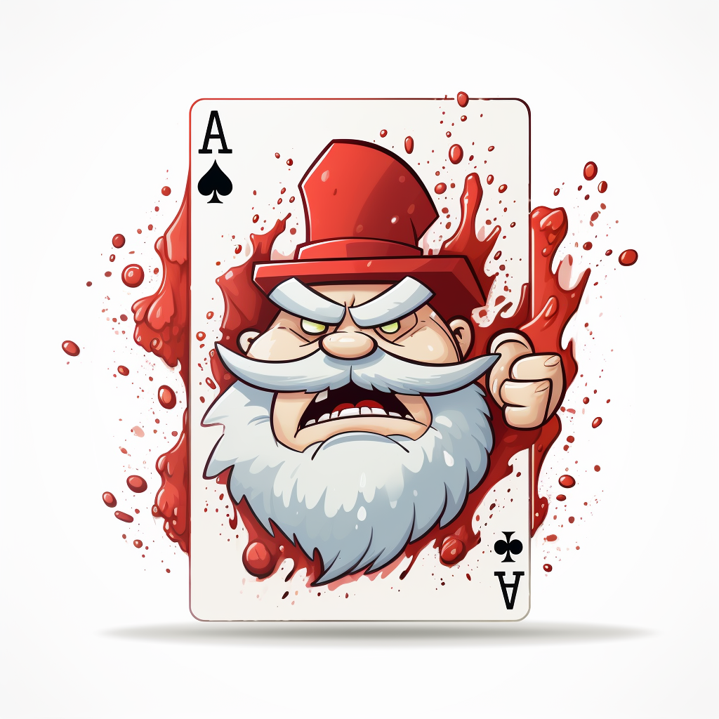 Angry Playing Card on White Background