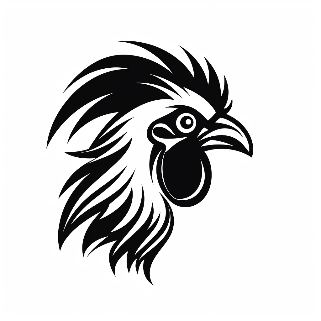 Angry rooster silhouette logo design