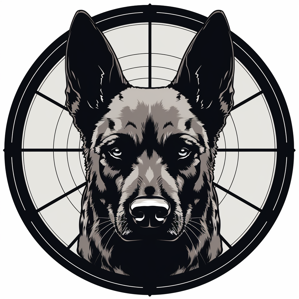 Angry Belgian Malinois Head Logo