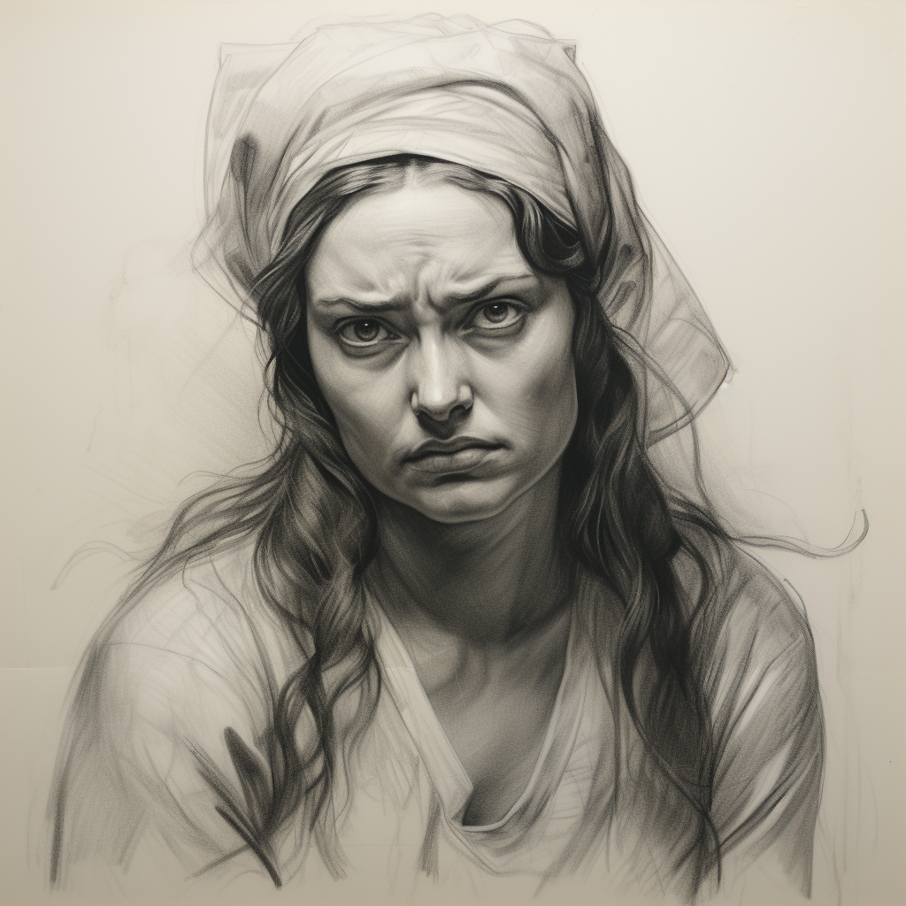 Angry woman sketch