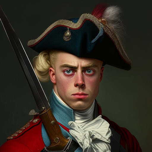 Young British Grenadier with Intense Expression