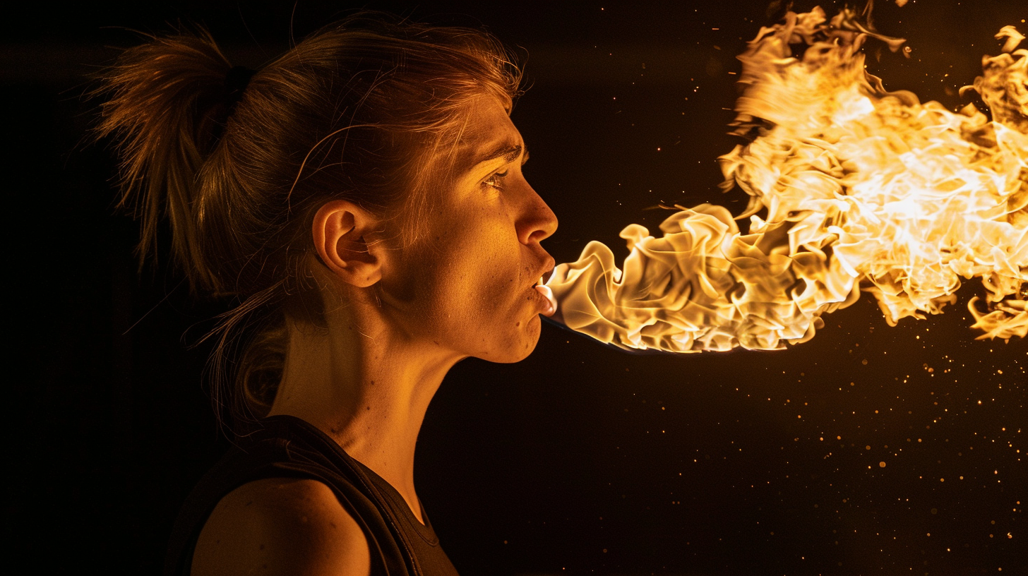 Woman Angry Fire Profile