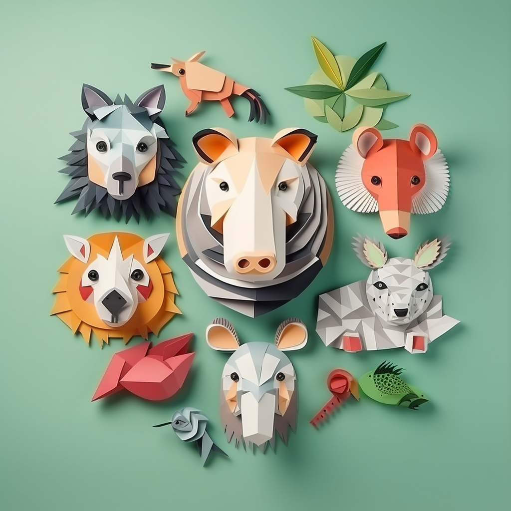 Animal Collage Paper Style