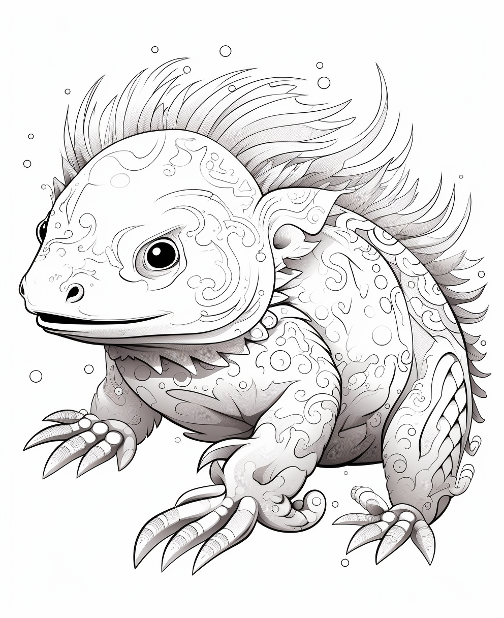 Axolotl Coloring Book Mandalas Illustration