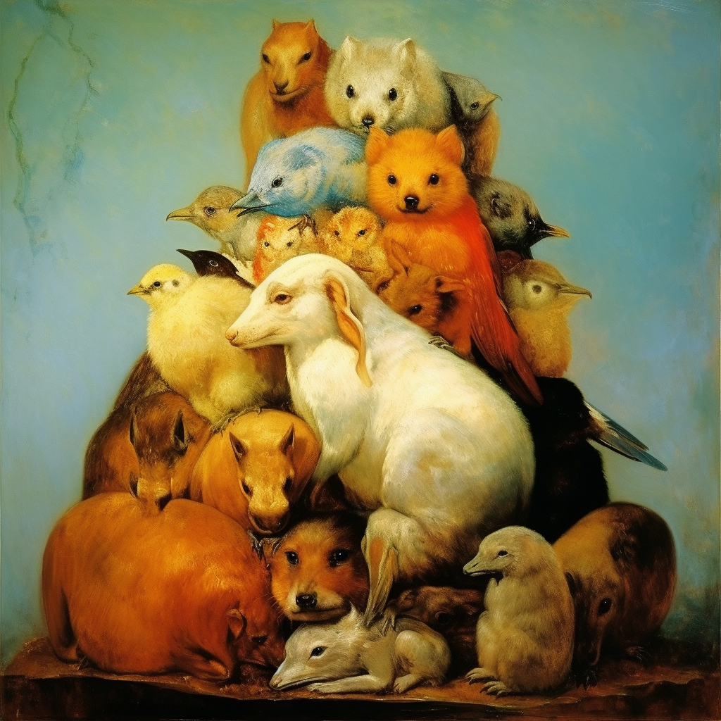 Artistic Animals Piled Up