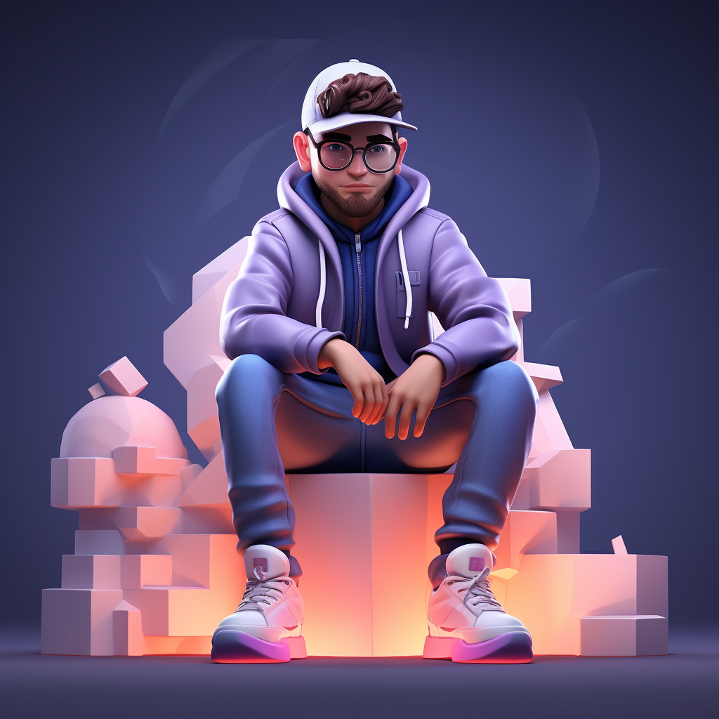 Animated character sitting on Instagram logo