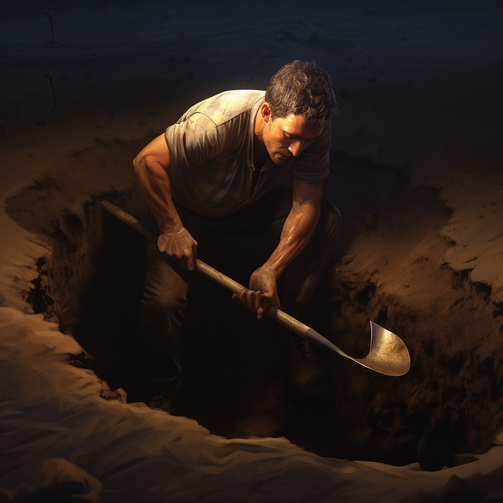 guy digging hole animated