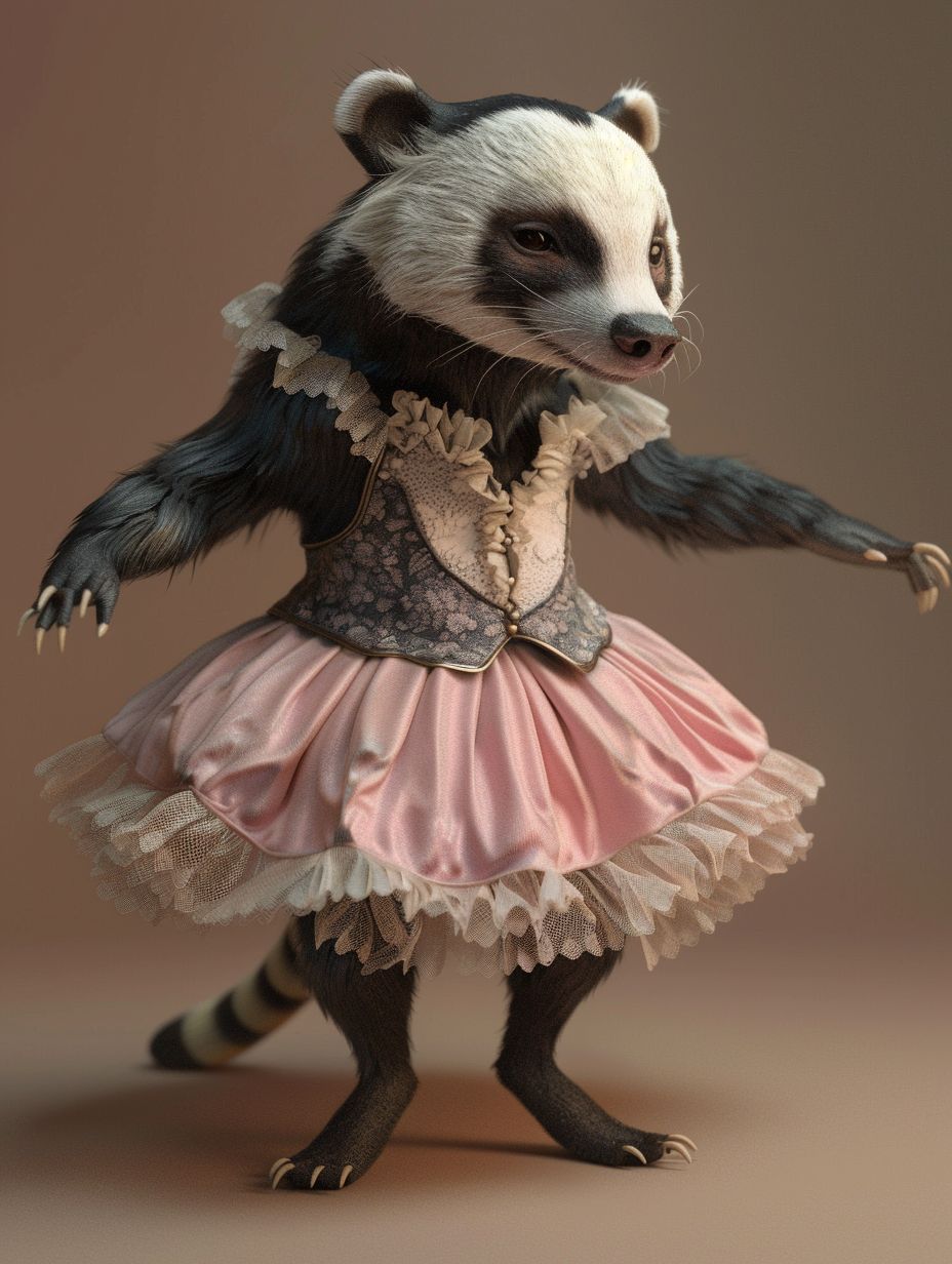 Badger in 3D ballet costume