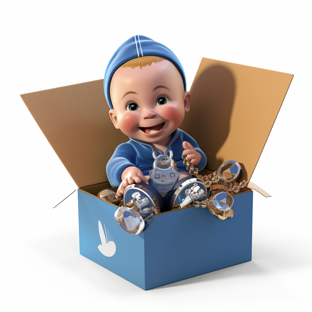 Animated 3D baby with valuables