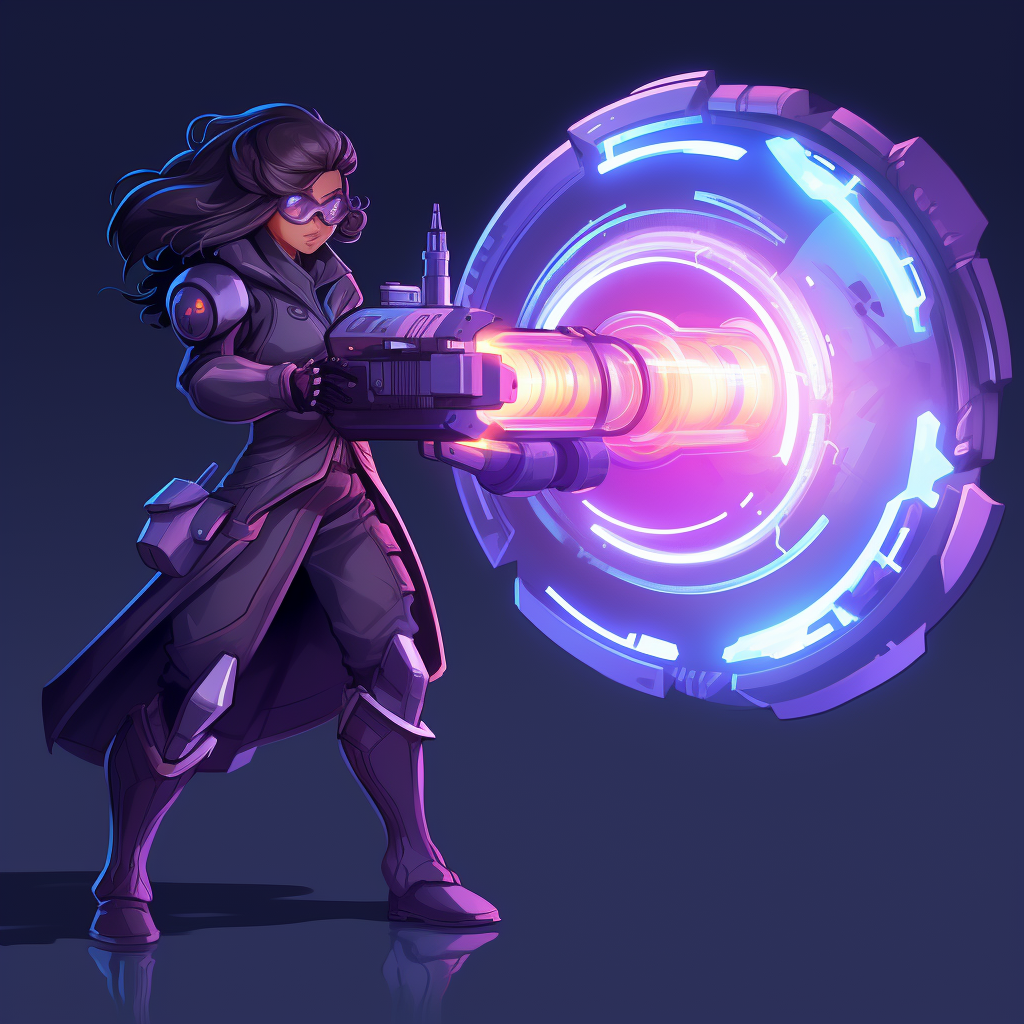 Animated character with laser cannon - Valorant style