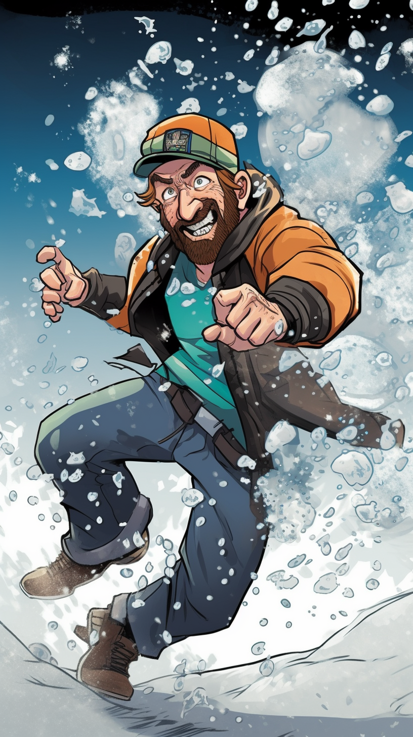 Chuck Norris throwing icicles animated image