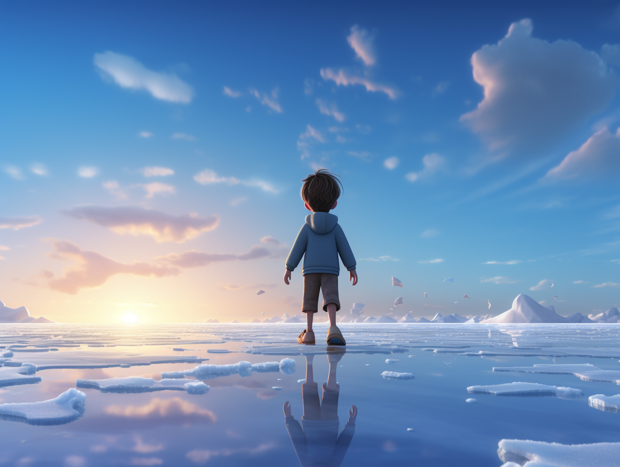 Child Walking on Ice Animation