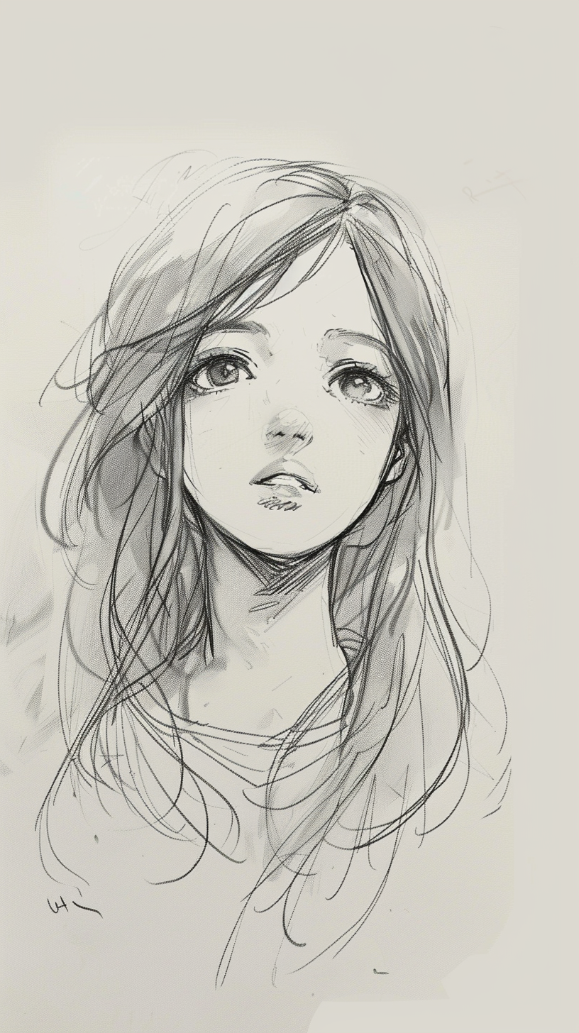 anime art sketch lighter shades