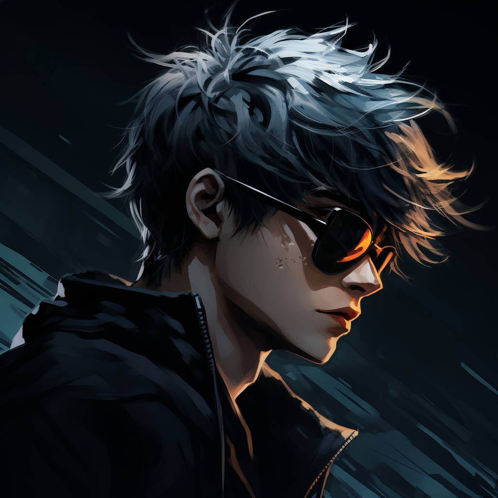 Stylish Anime Boy with Cool Hair and Glasses