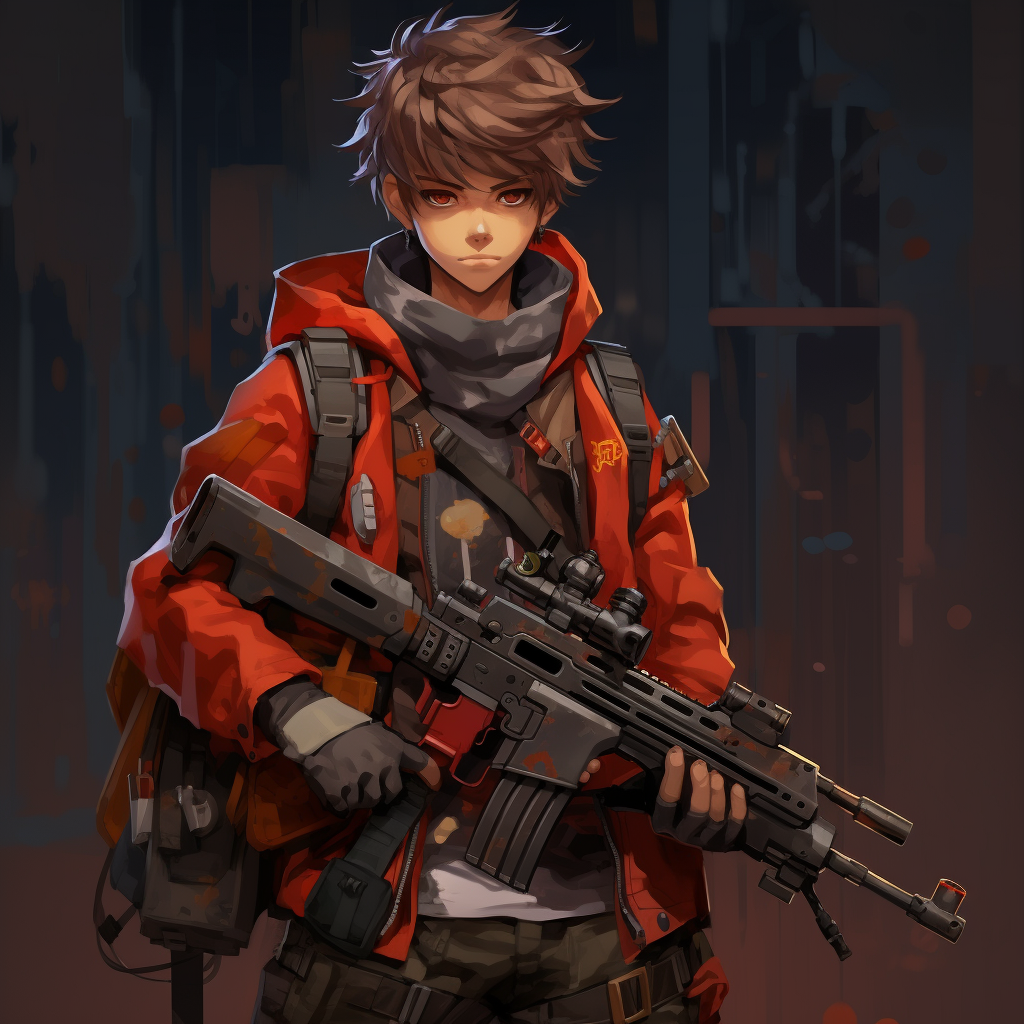 Anime Boy with Sniper and Ammo