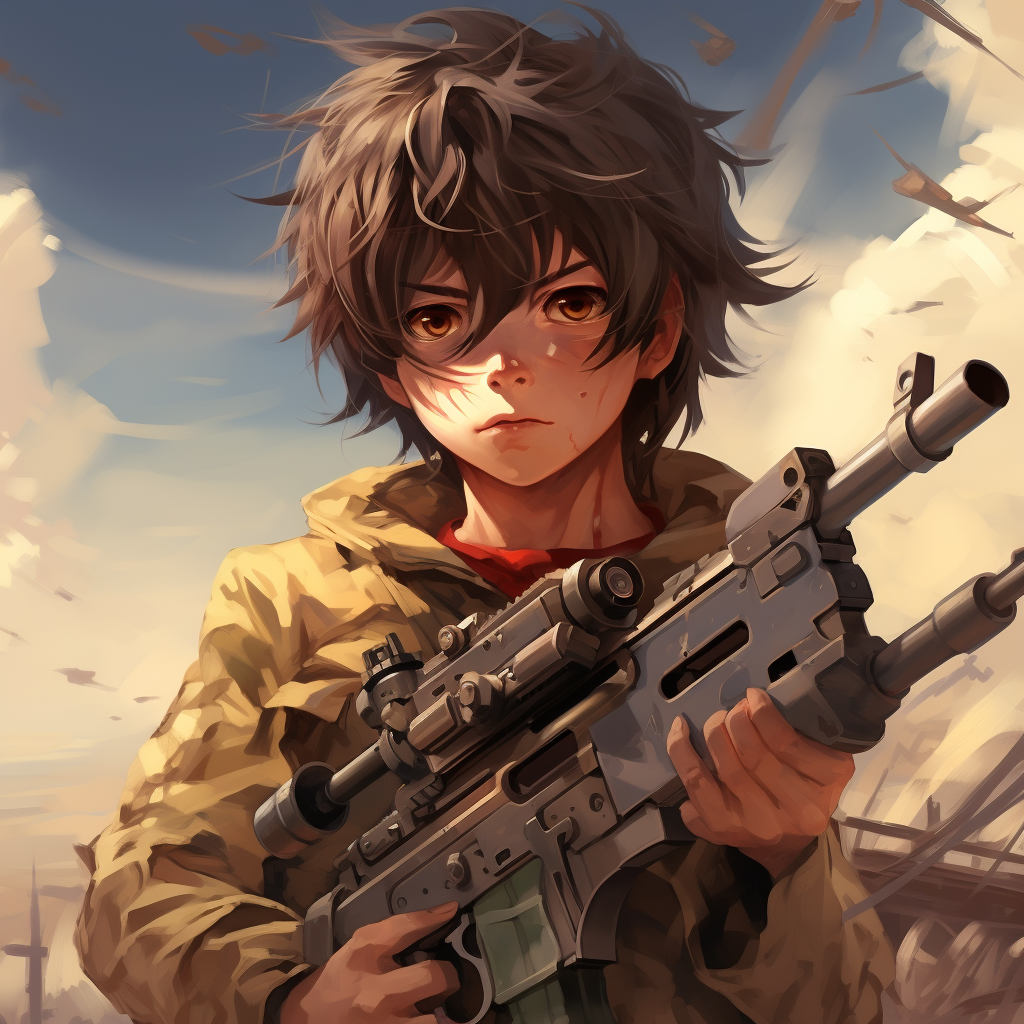 Anime boy with sniper rifle