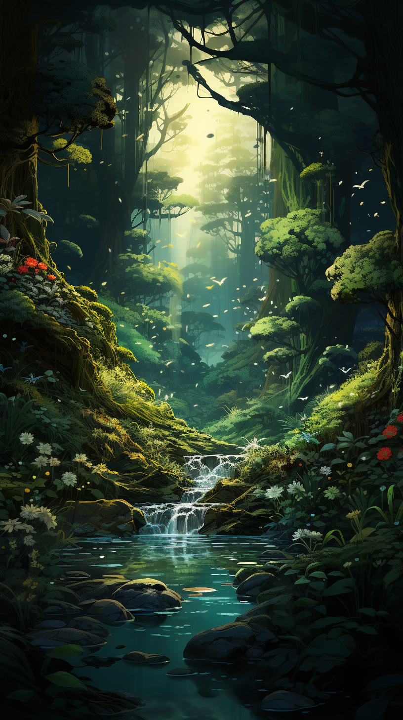 Beautiful anime scenery in heaven