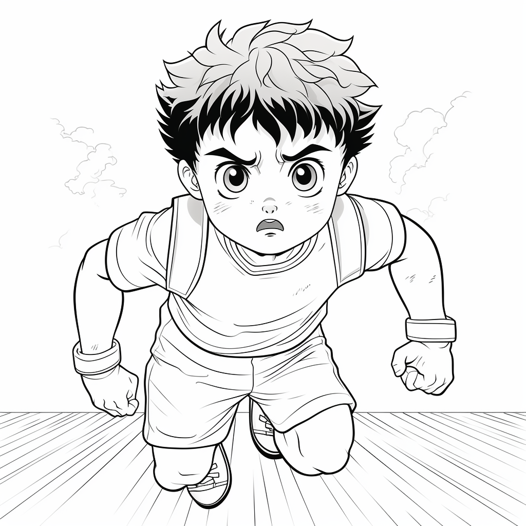 Anime sports champion coloring page