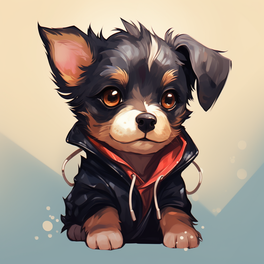 Adorable anime puppy illustration