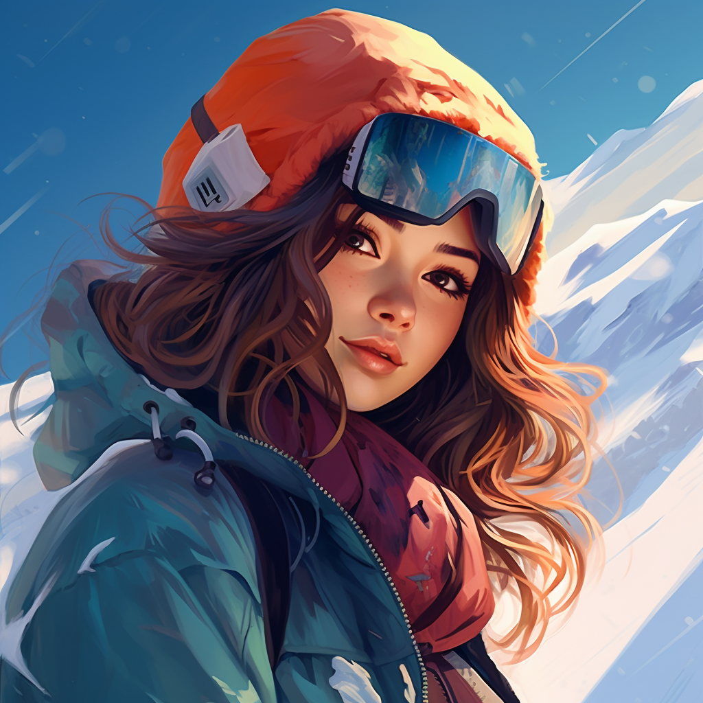 Anime Style Snowboarder Girl Portrait