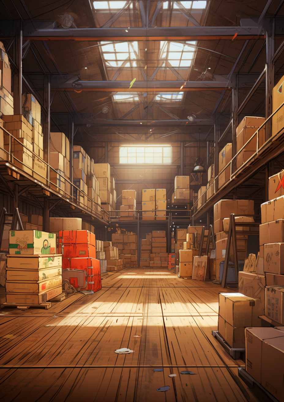 Anime warehouse artwork creation