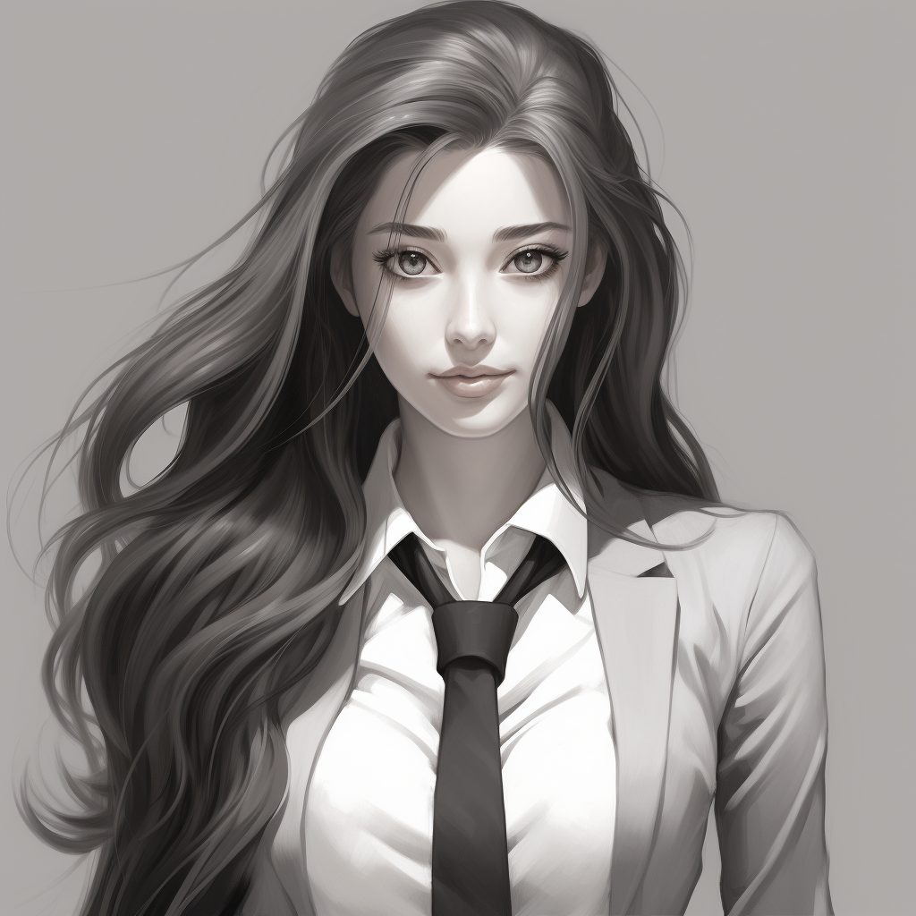 Anime businesswoman in stylish suit jacket