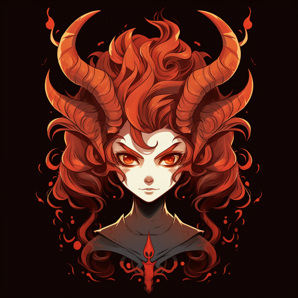 Anime character with horns design