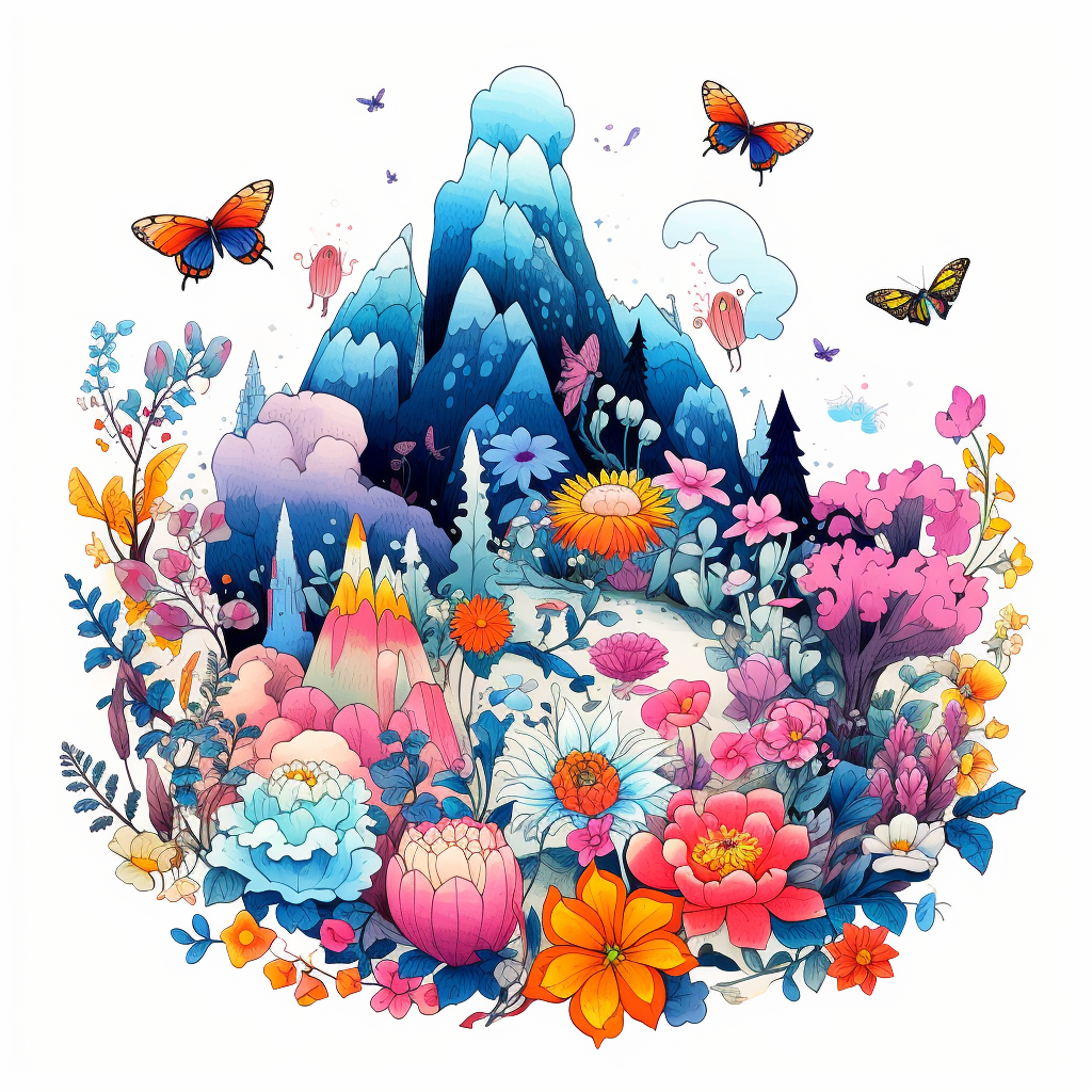 Colorful Cute Doodles of Nature