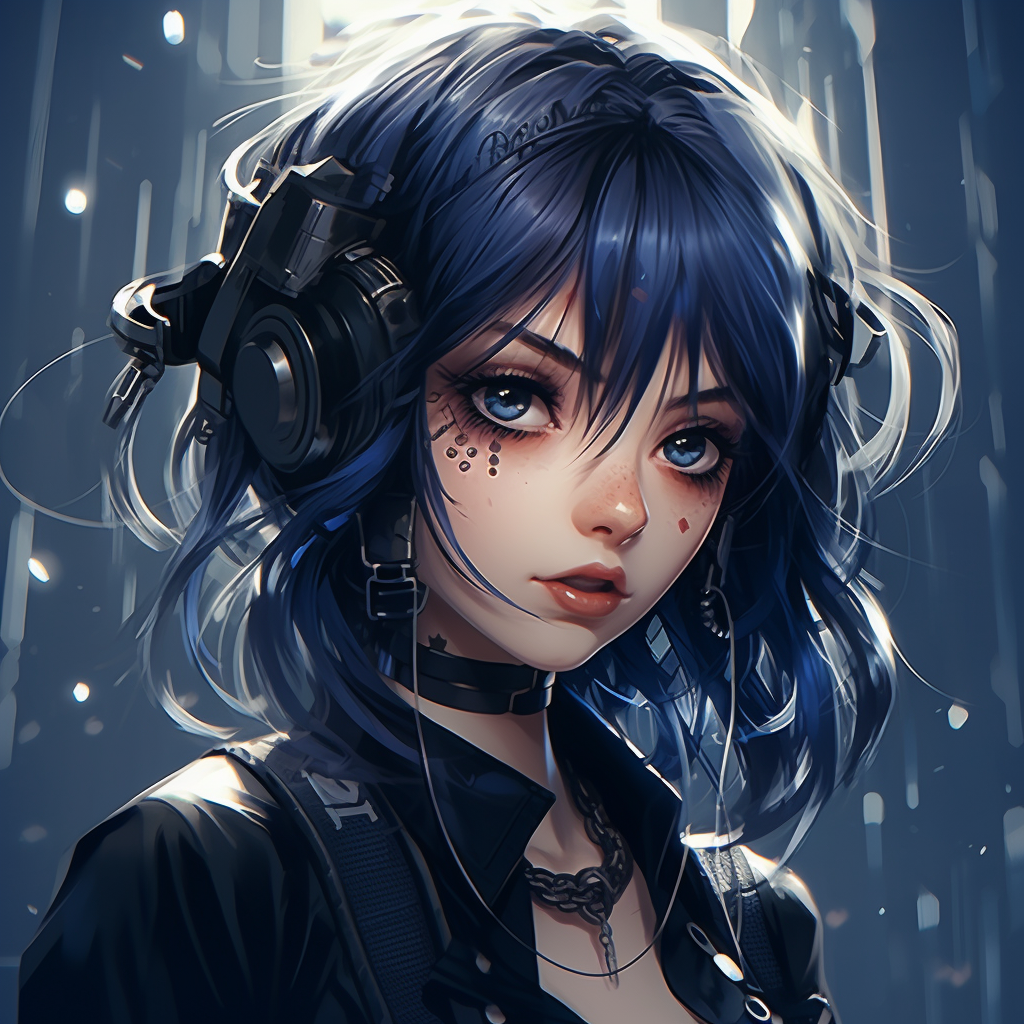 Anime girl in cyberpunk style