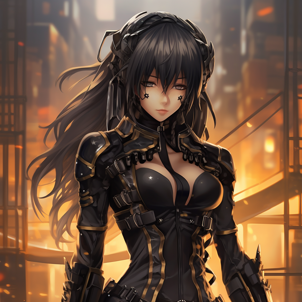 Anime girl in leather armor