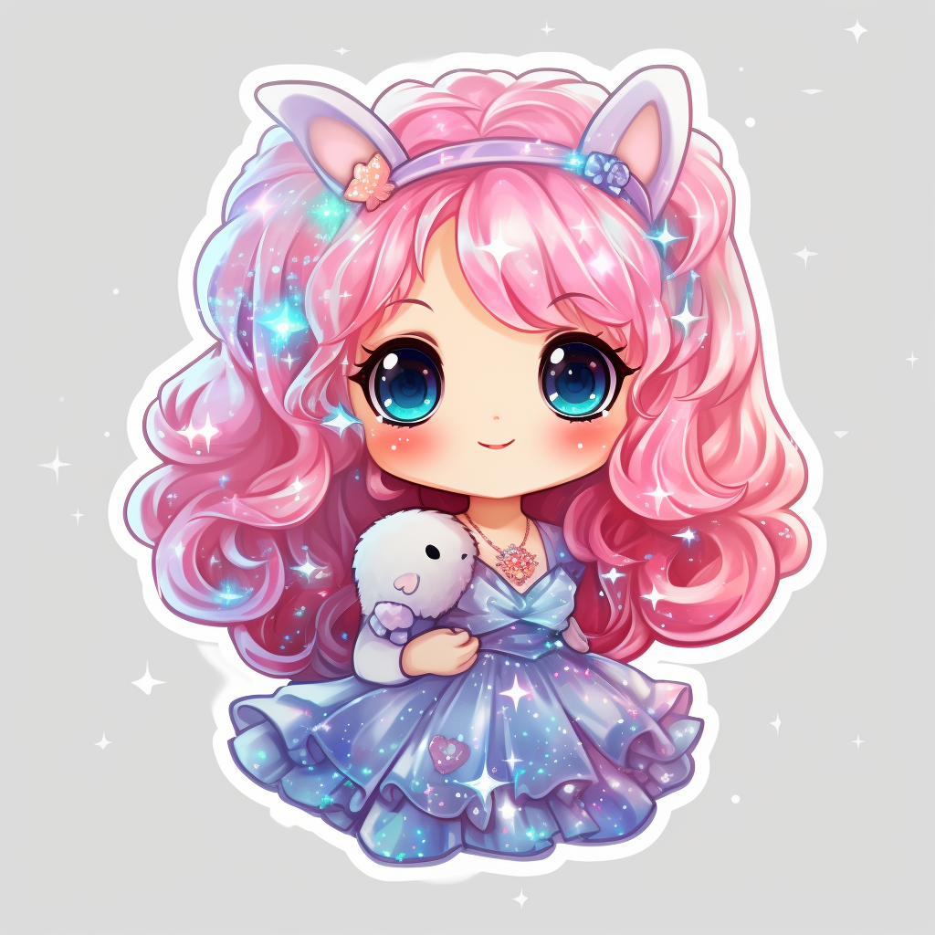 Adorable Anime Bunny Sticker