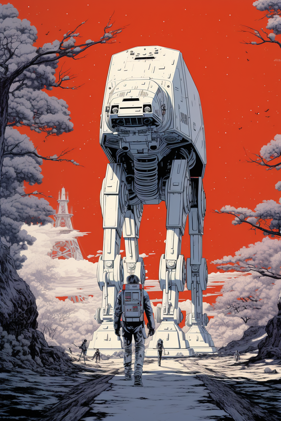 Anime Stormtrooper at AT-AT