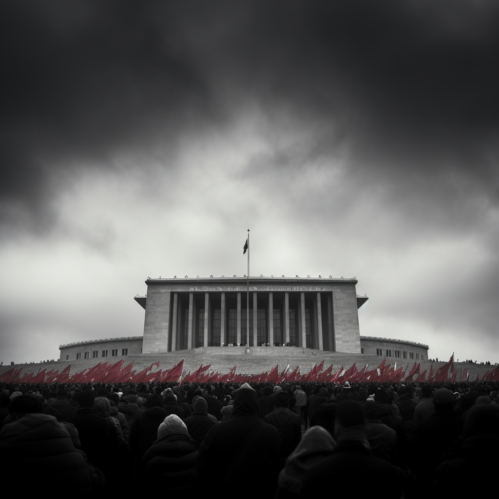 Crowd paying respect at Anıtkabir monument