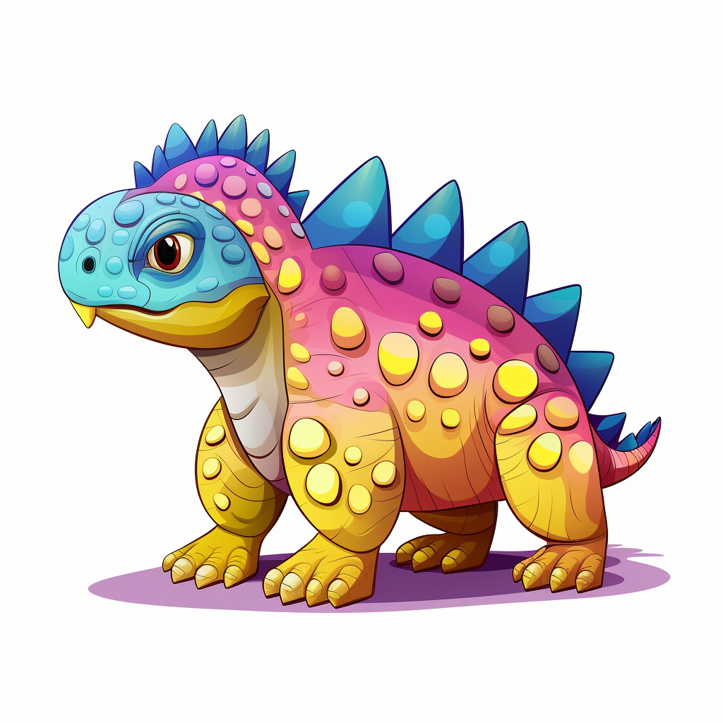 Cartoon Ankylosaurus for Kids