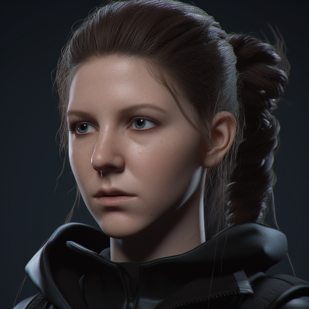 Anna Kendrick in black agent gear with French braided hair