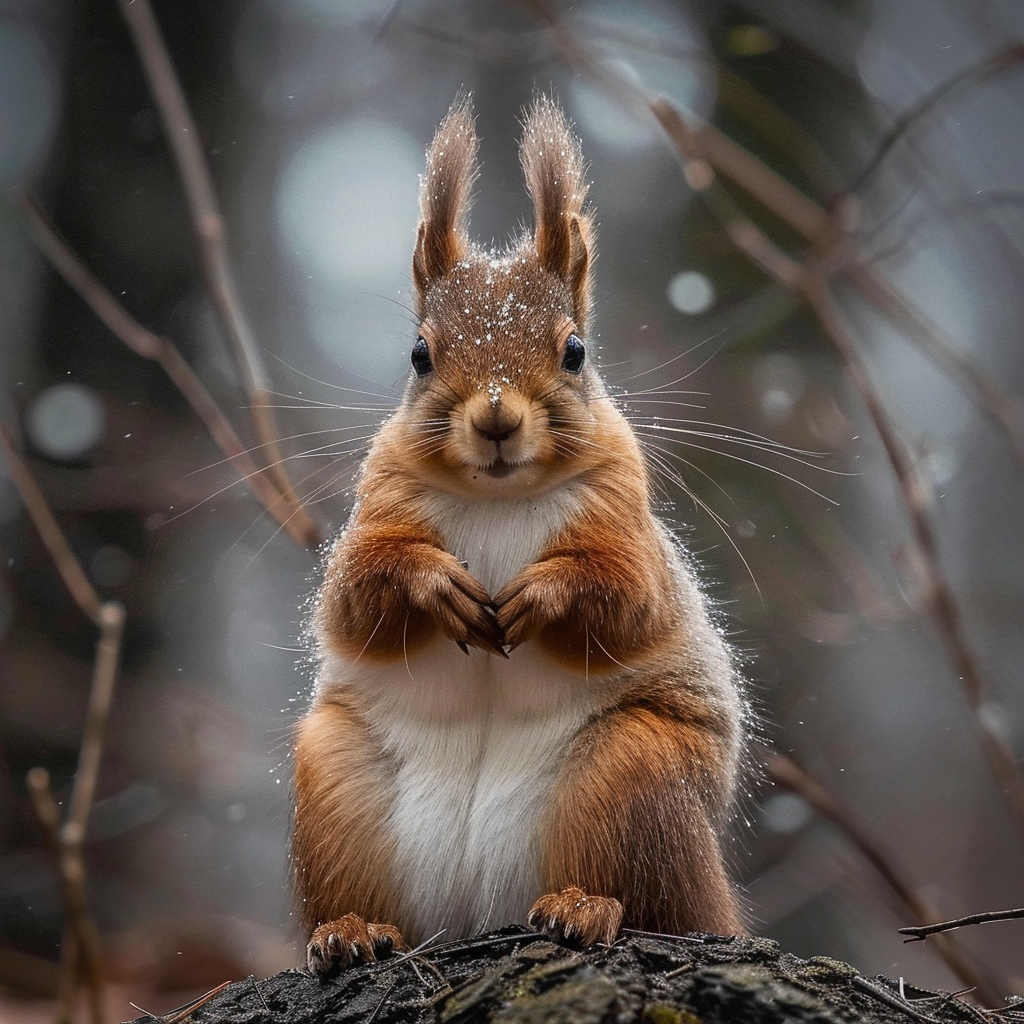 Annoyed squirrel looking for something