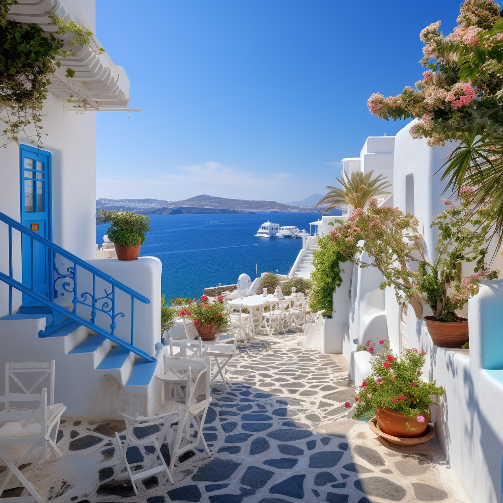 Stunning views of Ano Mera Mykonos