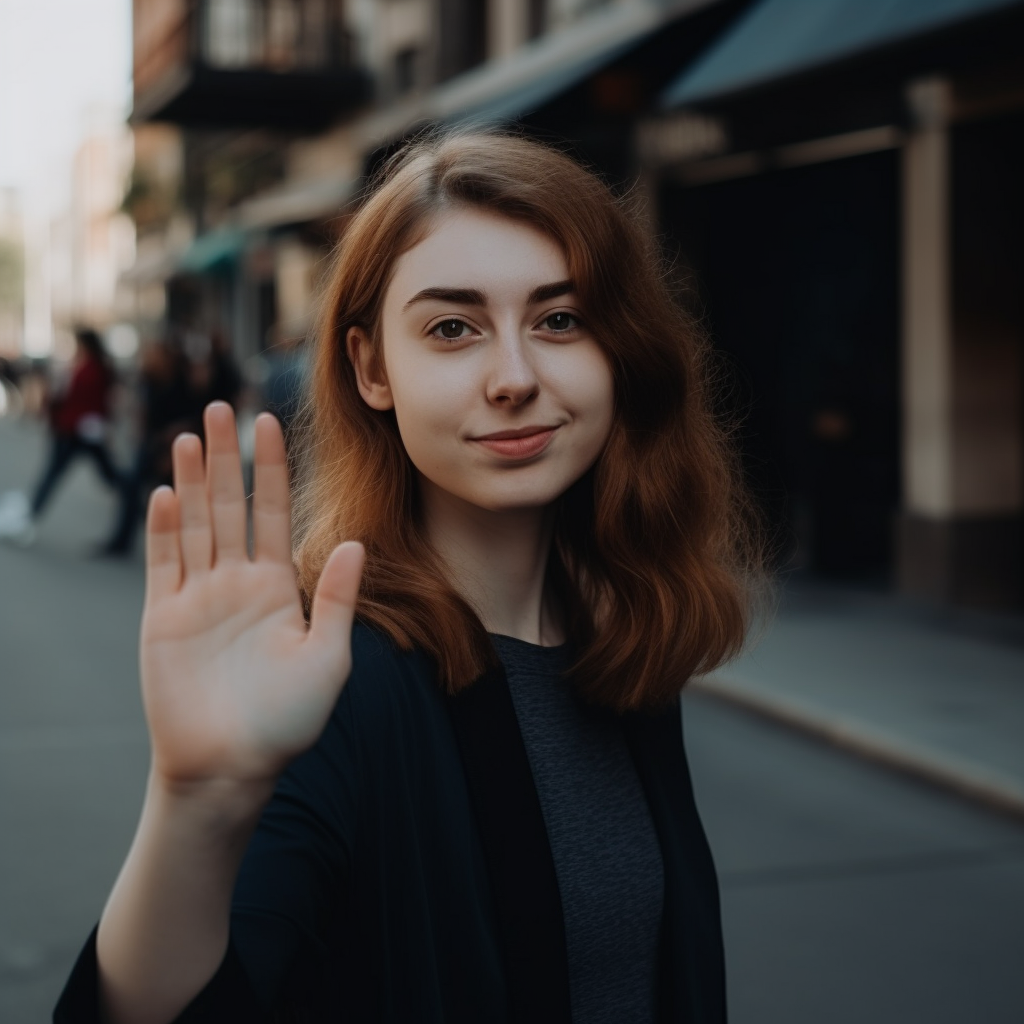 Anonymous woman performing a helpful gesture