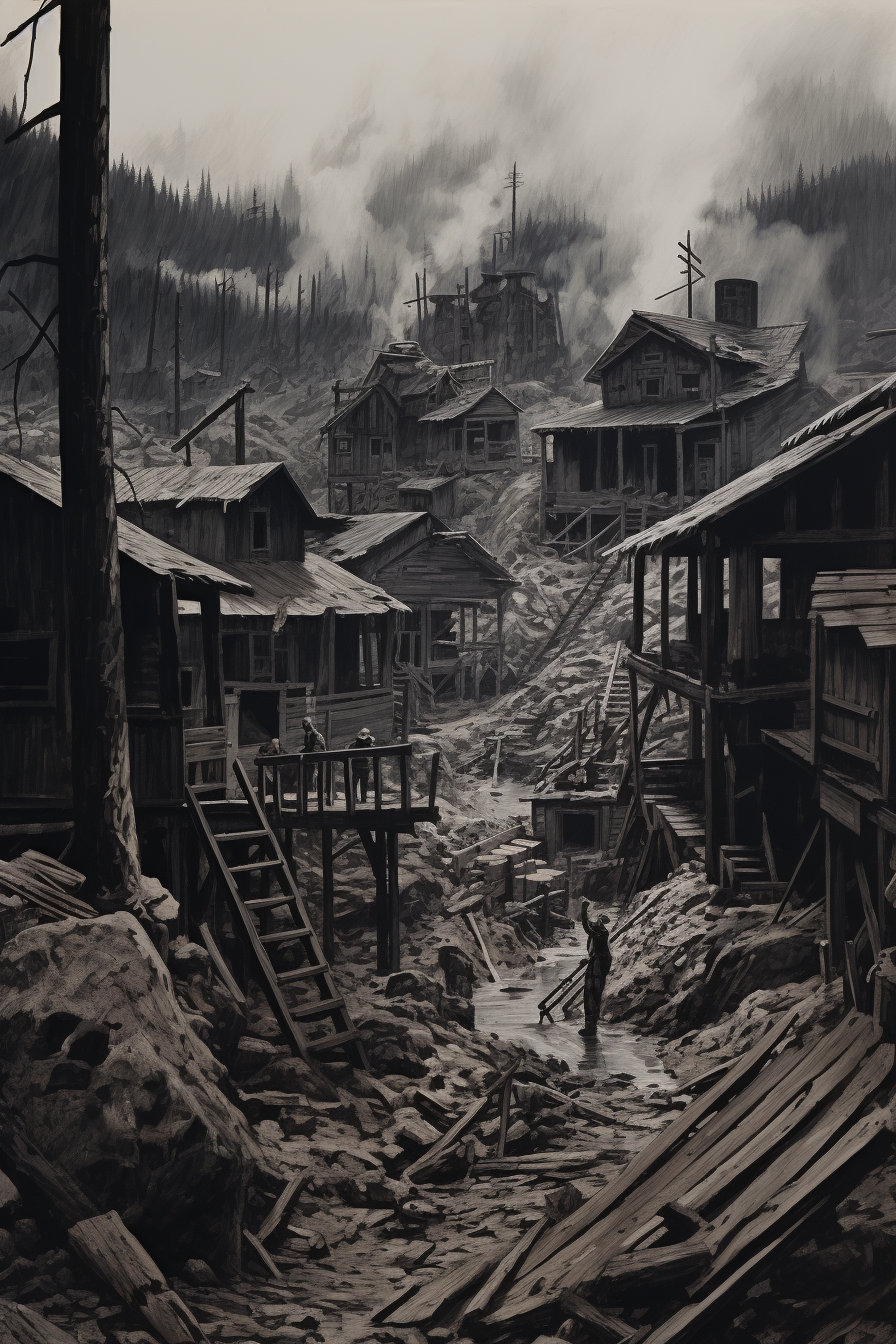 Anselmo Ballester logging camp painting