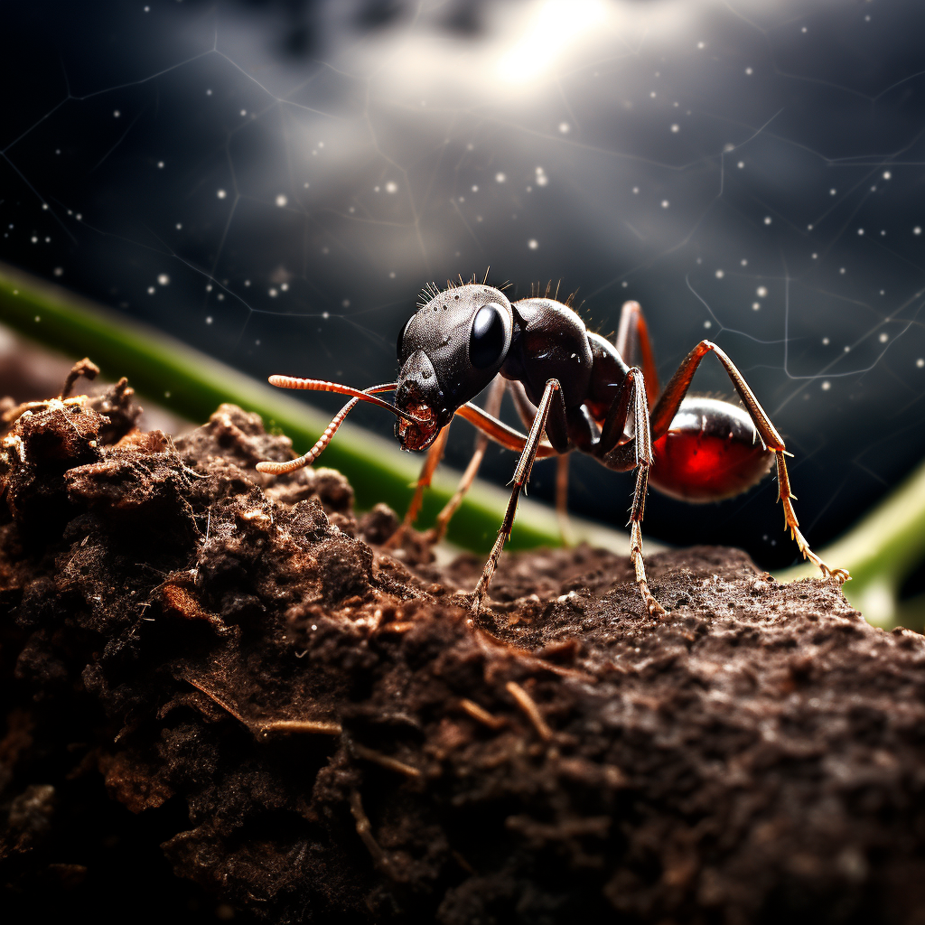 Ant struck by lightning