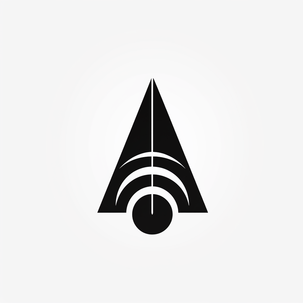 Antenna symbol logo in black and white