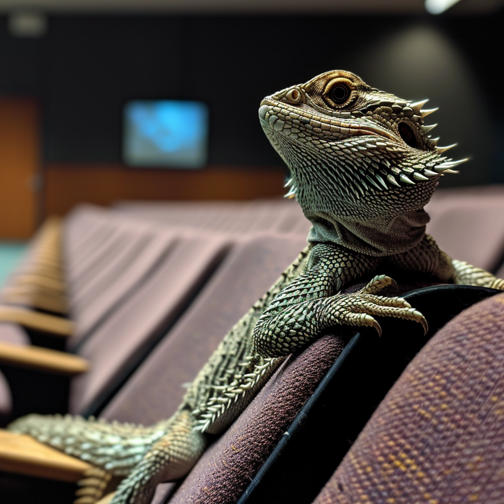 Bearded Dragon in ADFA Lecture Theatre